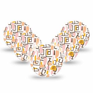 ExpressionMed Squiggles Freestyle Libre 3 and Libre 3 Plus Overpatch, 5-Pack Tape Whimsical Geometric Pattern, Adhesive Patch CGM Design