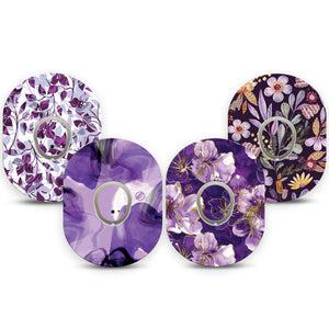 ExpressionMed Moody Plum Dexcom G7 and Dexcom Stelo Glucose Biosensor System, tape and sticker  Deep berry florals Decorative Decal for CGM
