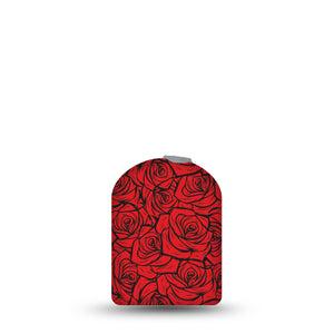 ExpressionMed Roses Omnipod Full Wrap Center Sticker, Single Sticker Only Line art roses Vinyl Decoration Pump Design