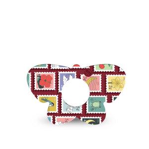 ExpressionMed Postage Stamp Infusion Butterfly, 5-Pack Postal stamps inspired Vinyl Decoration For Insulin Pump