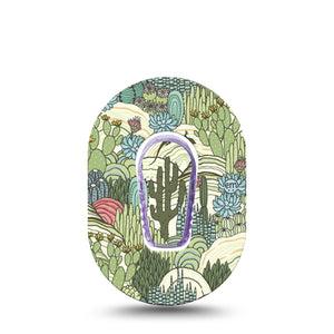 ExpressionMed Cactus Dexcom G6 Mini Tape Single Tape and Single Sticker Prickly Pear Cactus Florals, Adhesive Tape CGM Design