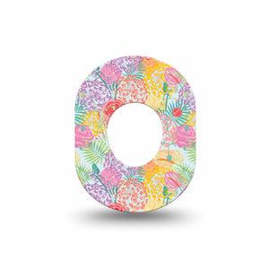 ExpressionMed Spring Flowers Dexcom G7 and Dexcom Stelo Glucose Biosensor System Mini, Single Tape Intricate florals Waterproof Plaster for CGM