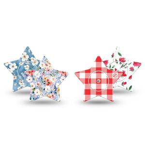 ExpressionMed Liberty Blooms Freestyle Libre, Libre 2 Plus, and Abbott Lingo Star, tape and sticker  independence day florals Waterproof Sensor Cover for CGM