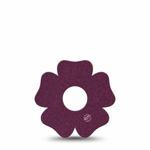 ExpressionMed Wine Red Freestyle Libre 3 and Libre 3 Plus Flower Shape Tape, Single Tape Solid Color, Overlay Tape CGM Design