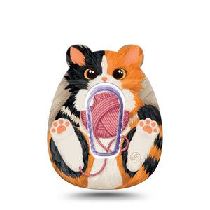 ExpressionMed Playful Kitten Dexcom G6 Gumdrop Shape Tape, Single Tape and Single Sticker Squishmallow Kitten, Overlay Patch CGM Design