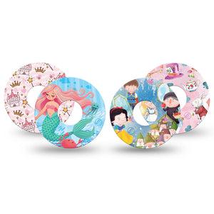ExpressionMed Enchanted Kingdom Variety Pack Freestyle Libre 3 and Libre 3 Plus Tape, 4-Pack Tape Variety Disney Princesses Inspired, Adhesive Tape Continuous Glucose Monitor Design