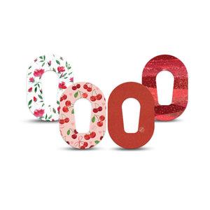 ExpressionMed Crimson Variety Pack Dexcom G6 Mini Tape, 4-Pack Tape Variety Pantone 485 U Themed, Adhesive Tape CGM Design