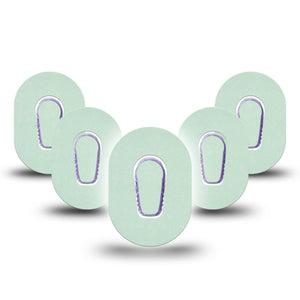 ExpressionMed Mint Green Dexcom G6 Mini Tape, 5-Pack Tape and 5-Pack Sticker Basic Color, Adhesive Tape CGM Design