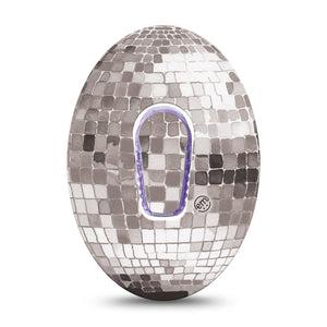ExpressionMed Mirror Ball Dexcom G6, Single Tape and Single Sticker Light reflective inspired print Sensor Cover for Continuous Glucose Monitor