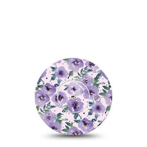 ExpressionMed Flowering Amethyst Freestyle Libre Sticker and Tape Pastel Florals Adhesive Sticker and Tape Design Continuous Glucose Monitor Design