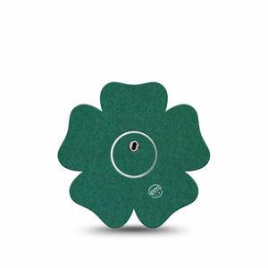 ExpressionMed Forest Green Freestyle Libre 3 and Libre 3 Plus Flower Shape Tape, Single Tape and Single Sticker Solid Color, Overlay Tape CGM Design