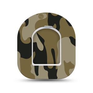 ExpressionMed Camo Omnipod Surface Center Sticker and Mini Tape Camouflage pattern Vinyl Sticker and Tape Design Pump Design