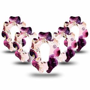 ExpressionMed Purple Bouquet Dexcom G6 Flower Shape Tape 5-Pack Tape Lavender Blooms, Adhesive Patch Continuous Glucose Monitor Design