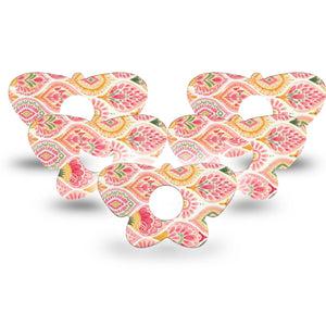 ExpressionMed Blush Freestyle Libre 3 and Libre 3 Plus Butterfly, 5-Pack soft pink design Waterproof Sensor Cover for Continuous Glucose Monitor