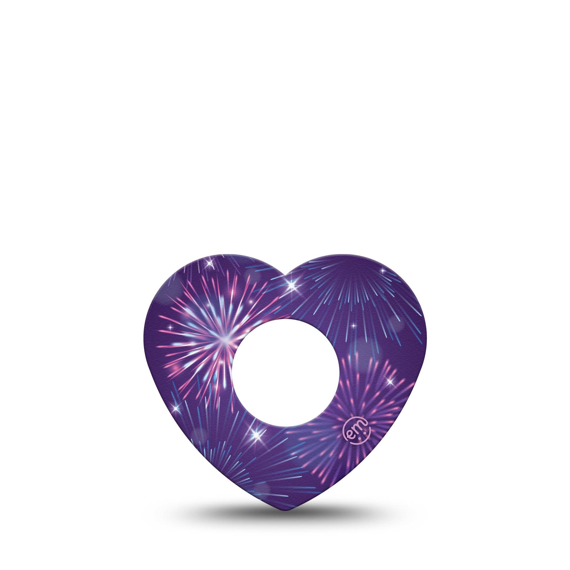 ExpressionMed New Years Celebration Infusion Set Heart Shape Tape 5-Pack Tape Gleaming Firework Inspired, Adhesive Tape Continuous Glucose Monitor Design