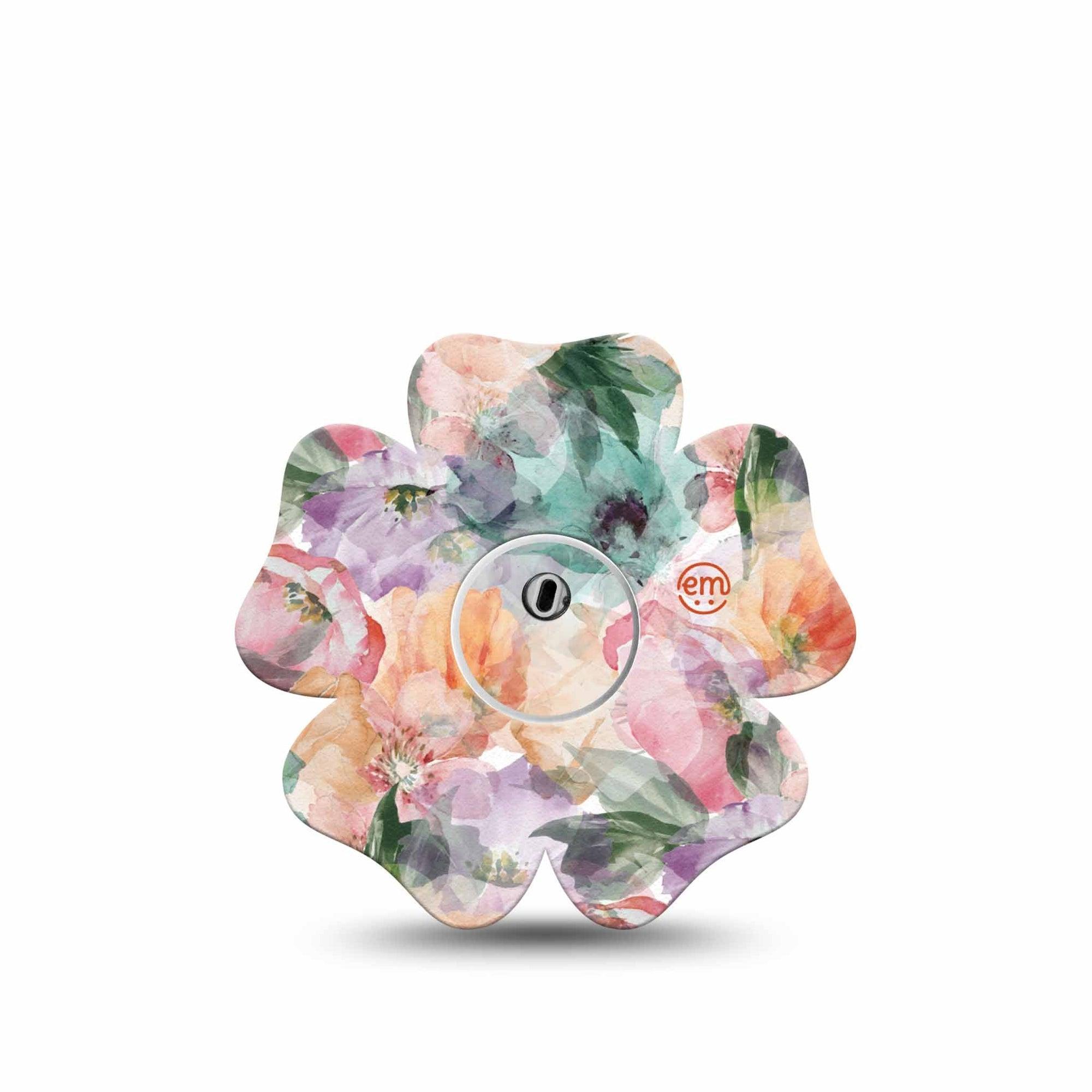 ExpressionMed Flower Clouds Freestyle Libre 3 Flower Shape Tape Single Tape and Single Sticker Dreamy-Like Flowers, Plaster CGM Design