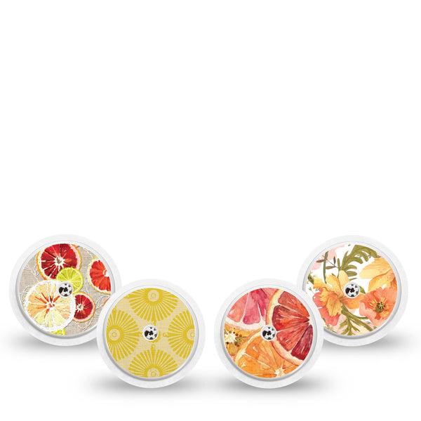 ExpressionMed Citrus Crush Freestyle Libre, Libre 2 Plus, and Abbott Lingo Sticker, 4-Pack Sticker citrus slice pattern Overlay Patch for Continuous Glucose Monitor