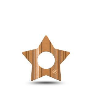 ExpressionMed Golden Oxford Infusion Star, 5-Pack Stripe pattern Waterproof Adhesive Tape For Insulin Pump