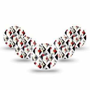 ExpressionMed Playing Cards Freestyle Libre 3 and Libre 3 Plus Tape 5-Pack Tape and 5-Pack Sticker Standard Playing Card Pattern, Adhesive Tape Continuous Glucose Monitor Design