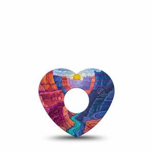 ExpressionMed Grand Canyon Freestyle Libre 3 and Libre 3 Plus Heart, Single Tape desert canyon pattern Vinyl Decoration for CGM