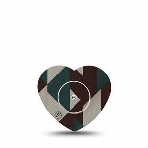 ExpressionMed Timberline  Freestyle Libre, Libre 2 Plus, and Abbott Lingo Heart, Single Tape and Single Sticker Triangular pattern Decorative Adhesive Tape for CGM