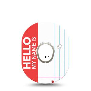 ExpressionMed Name Tag Dexcom G7 Tape, Dexcom Stelo Glucose Biosensor System, Single Tape and Single Sticker Name Tag, Overlay Tape CGM Design