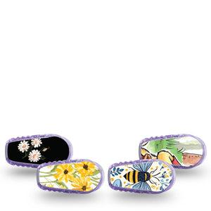 ExpressionMed Sunny Dexcom G6 Sticker, 4-Pack Sticker yellow graphic design Adhesive Tape for CGM
