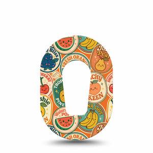 ExpressionMed Fruit Stickers Dexcom G6 Mini, Single Tape Summer fruit print Adhesive Tape for CGM