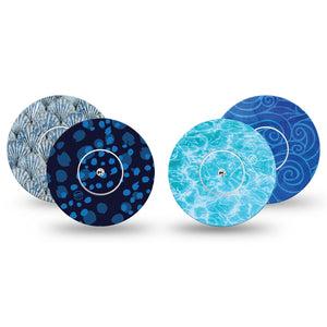 ExpressionMed Coastal Blues Freestyle Libre, Libre 2 Plus, and Abbott Lingo, tape and sticker  cool blue coastal Adhesive Tape for CGM