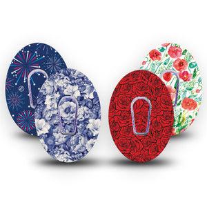 ExpressionMed Heritage Floral Dexcom G6, tape and sticker  timeless botanical style Waterproof Plaster for Continuous Glucose Monitor