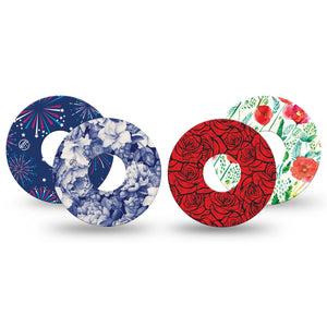 ExpressionMed Heritage Floral Freestyle Libre 3 and Libre 3 Plus, 4-Pack Tape classic botanical pattern Best Covers for CGM