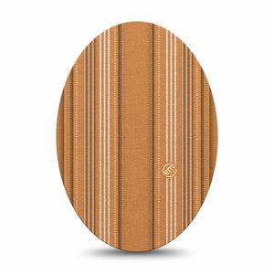 ExpressionMed Golden Oxford Medtronic Guardian Enlite Universal Oval, Single Tape Striped  Vinyl Decoration for CGM