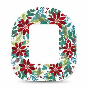 ExpressionMed Christmas Wreath Tandem Mobi Tape Single Tape Happy Holidays Themed Wreath, Adhesive Patch Pump Design