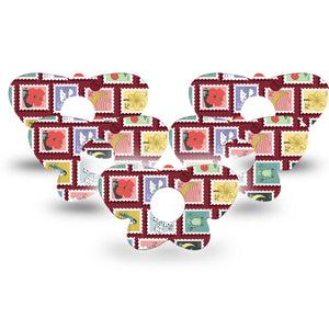 ExpressionMed Postage Stamp Freestyle Libre 3 and Libre 3 Plus Butterfly, 5-Pack Variety postage stamps Waterproof Sensor Cover for Continuous Glucose Monitor