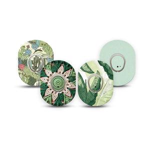 ExpressionMed Tropical Greens Dexcom G7 and Dexcom Stelo Glucose Biosensor System Mini, tape and sticker  tropical plant aesthetic Adhesive Tape for CGM