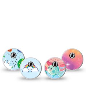 ExpressionMed Mythical Magic Variety Pack Freestyle Libre 3 Sticker 4-Pack Sticker Variety Pink Blue Girl Prints, Decorative Decal CGM Design