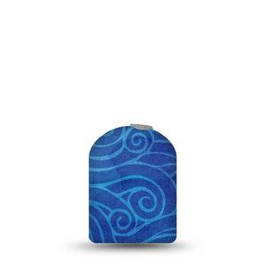 ExpressionMed Watercolor Waves Pod Full Wrap Sticker Pod Full Wrap Sticker Single Sticker Sea blue wave graphic Vinyl Graphics Pump design