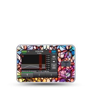 ExpressionMed Stained Glass T-Slim Sticker, Single Sticker geometric glass flower artwork Fixing Ring Tape For Pump