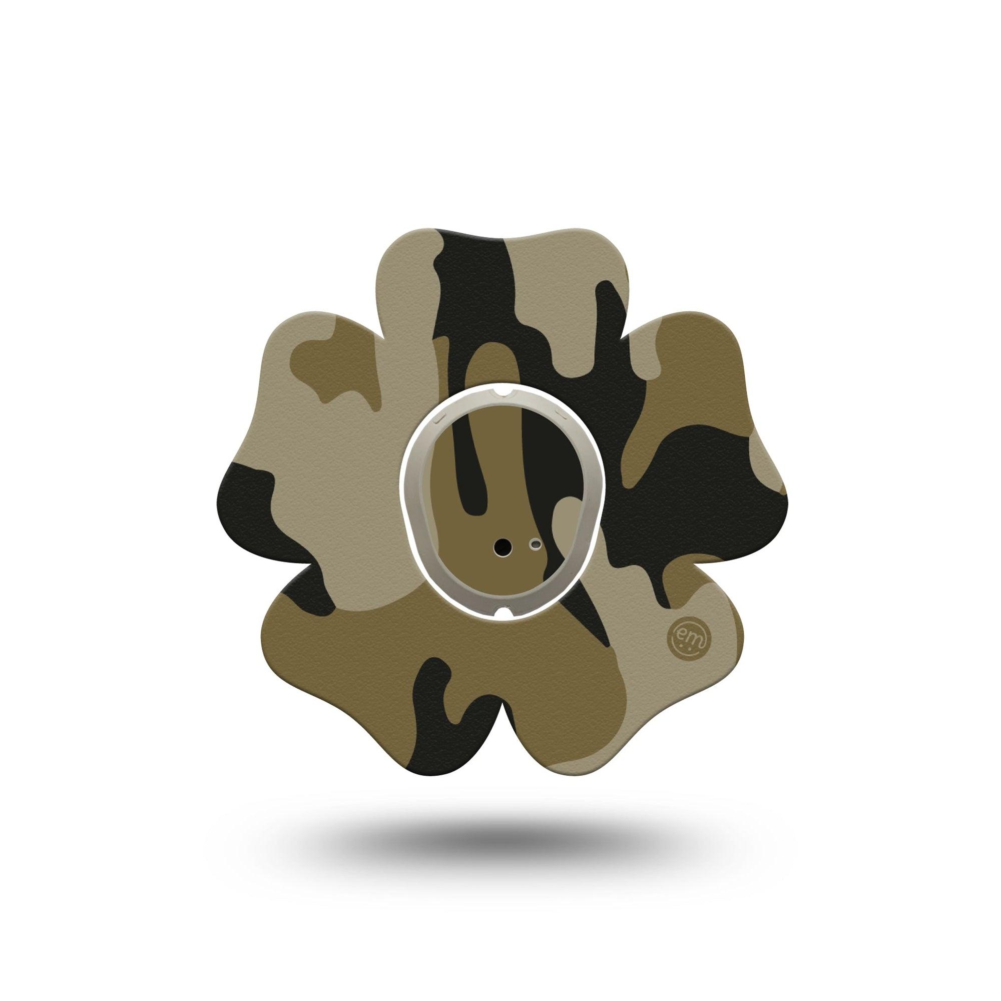 ExpressionMed Camo Dexcom G7 Flower Shape Tape, Dexcom Stelo Glucose Biosensor System, Single Tape and Single Sticker Tactical Camo Plaster CGM Design