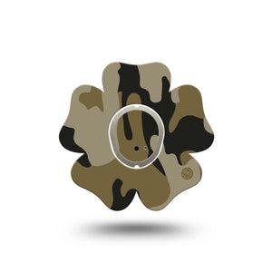 ExpressionMed Camo Dexcom G7 Flower Shape Tape, Dexcom Stelo Glucose Biosensor System, Single Tape and Single Sticker Tactical Camo Plaster CGM Design