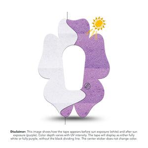 ExpressionMed Solar Violet Dexcom G6 Flower Shape Tape, Single Tape Photochromatic Color Shift, Adhesive Patch Continuous Glucose Monitor Design