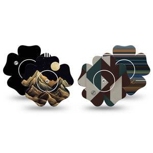 ExpressionMed Active Black Freestyle Libre, Libre 2 Plus, and Abbott Lingo Flower, tape and sticker  Cool geometric mountain and prints Best Covers for CGM