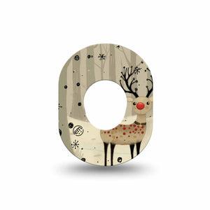 ExpressionMed Woodland Reindeer Dexcom G7 Mini Tape, Dexcom Stelo Glucose Biosensor System, Single Tape Neutral Reindeer, Patch Continuous Glucose Monitor Design