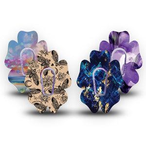 ExpressionMed Vivid Dexcom G6 Flower, tape and sticker deep blue graphic Decorative Patch for CGM