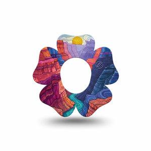 ExpressionMed Grand Canyon Dexcom G7 and Dexcom Stelo Glucose Biosensor System Flower, Single Tape canyon inspired print Adhesive Tape for CGM