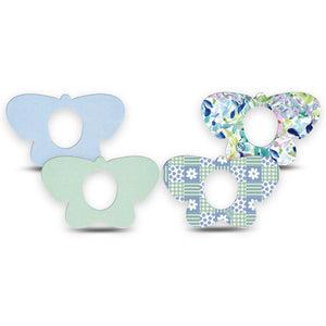 ExpressionMed Soft Balance Dexcom G7 and Dexcom Stelo Glucose Biosensor System Butterfly, 4-Pack Tape Spring blues greens Accessories for CGM