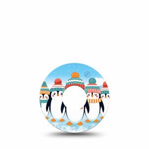 ExpressionMed Penguins In Row Freestyle Libre 3 Tape Single Tape Brightly Colorful Penguin Friends, Adhesive Tape CGM Design