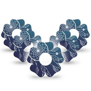 ExpressionMed Blue Dreamcatcher Infusion Set Flower Shape Tape 10-Pack Tape Dream Filter Plaster Continuous Glucose Monitor Design