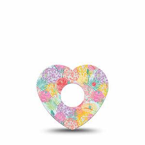 ExpressionMed Spring Flowers Freestyle Libre 3 and Libre 3 Plus Heart, Single Tape Pastel bouquet Vinyl Decoration for CGM