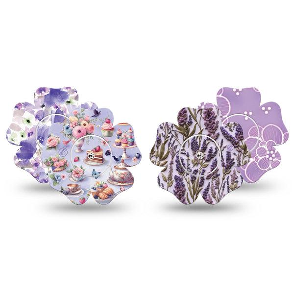 ExpressionMed Garden Party Freestyle Libre, Libre 2 Plus, and Abbott Lingo Flower, tape and sticker  Delicate deserts and lavenders Best Covers for CGM